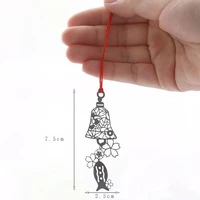 1pc creative cutout windbell bookmark cute vintage style student metal book marker paper clip office school supplies stationery