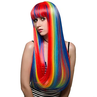 HAIRJOY синтетические волосы женские Косплей My Little Pony Радуга тире многоцветные термостойкие вечерние парики - Цвет: rainbow colorful