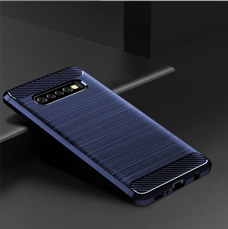 10 шт./лот силиконовая Мягкая задняя крышка из углеродного волокна для Samsung S10 plus 5G e