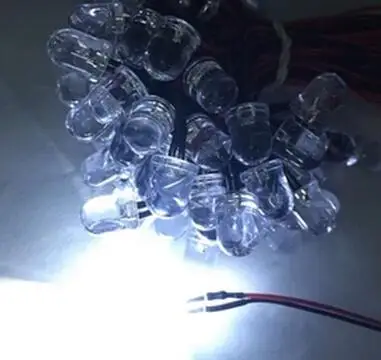 

F10 10mm Blinking Warm White Red Green Blue Yellow Orange Purple 7 color Flash 3V 6V LED Lamp 20cm Wire Light Beads x 100pcs
