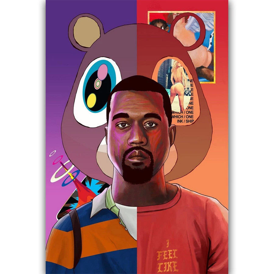 FX181 Kanye West& Kid Cudi Kids See Ghosts Hot, музыкальный альбом, плакат, искусство, Шелковый светильник, холст, современный, для дома, комнаты, настенный принт, Декор - Цвет: Design 013