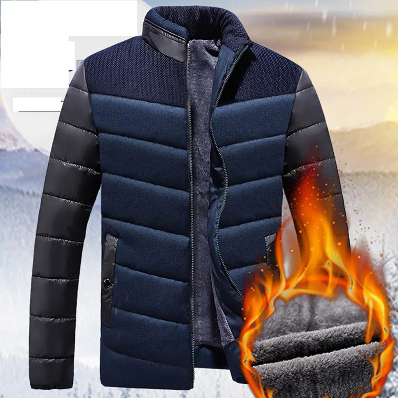 

Cockscomb Brand Top Quality Warm Winter Parkas Men Fleece Lining Thickening Cotton Wadded Coat Outerwear Man Casual Jacket