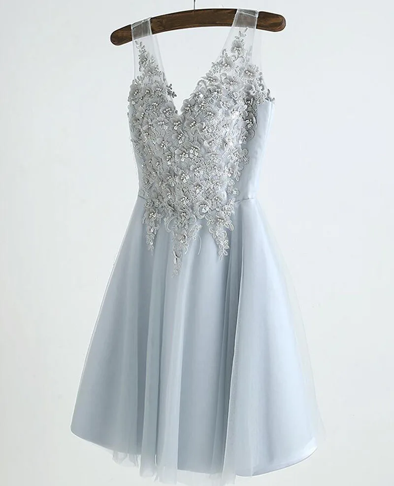 TX014 Настоящее Тюль Милая Короткие Кружева Аппликации Homecoming Платья Vestido де Formatura
