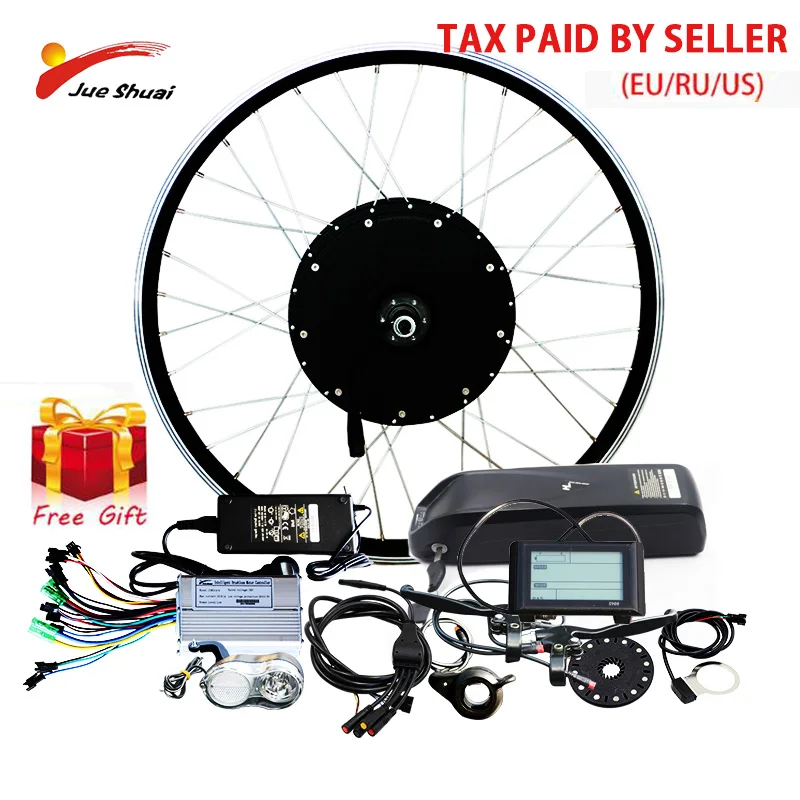 

48V 500W Powerful Electric Bike Kit with 10-20ah Lithium Battery Blushless Rear Motor Wheel for 26" 700C Ebike Electronic Kit