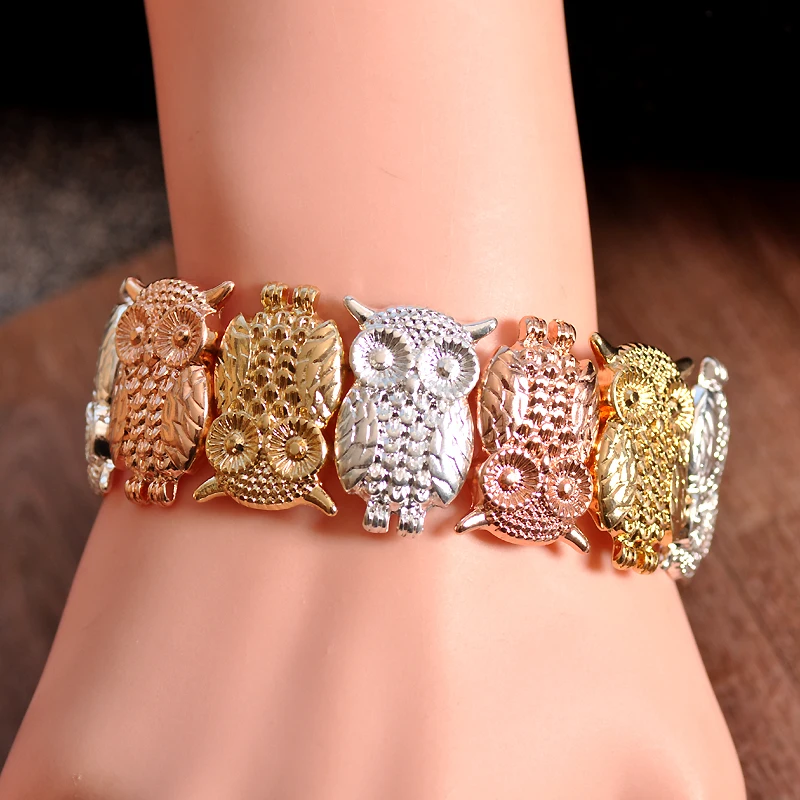 The new popular gorgeous women jewelry wholesale girls birthday party restore ancient ways the owl bracelet gift shipping agent | Гибкие и