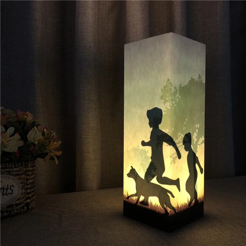 shadow bedroom table lamp dog boy kid room sleep aid light warm white touch sensor battery led lighting OEM gift IY303169-13 | Освещение