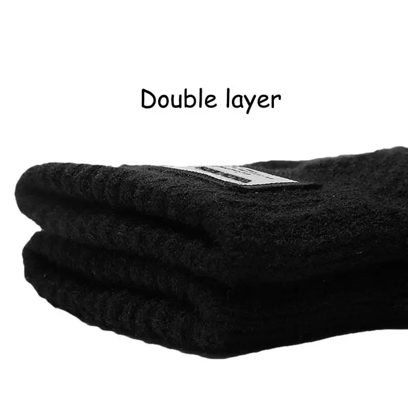 Зимние теплые вязаные перчатки с подкладкой сенсорным экраном эластичные