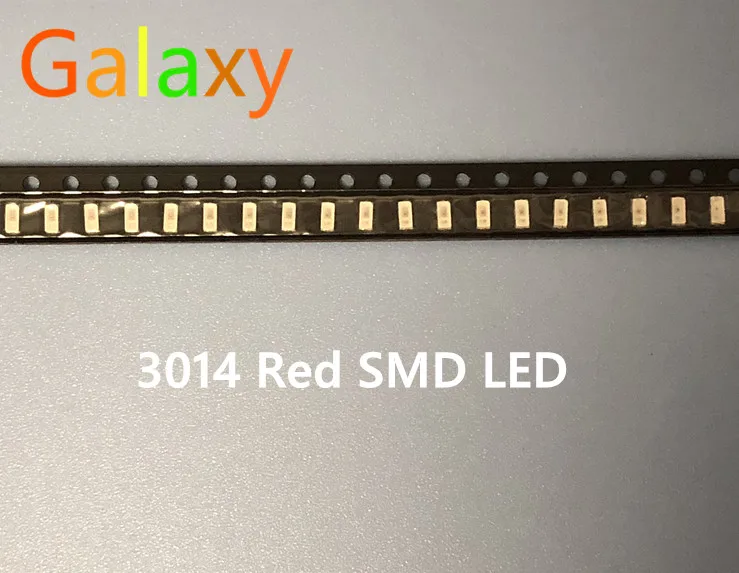 100 шт. 3014 SMD светодиодный чип красный ультра яркий 0 2 Вт 6-8лм 30мА 3 в поверхностного