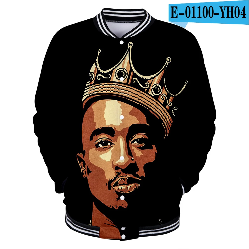one 2Pac крутая мужская бейсбольная куртка Весенняя мода тонкий 3D принт с длинным рукавом Бомбер куртка Jaquetas мужские брендовые университетские куртки - Цвет: one