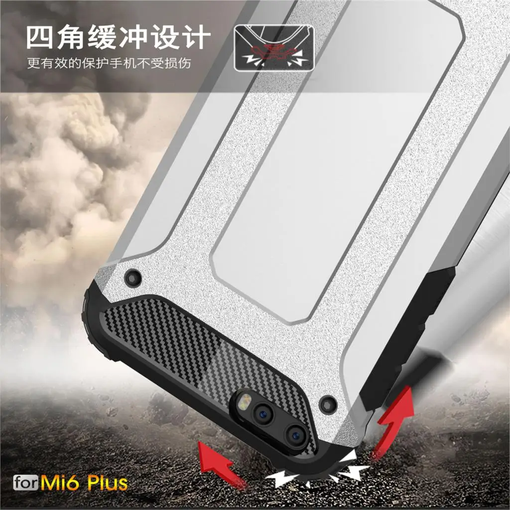 HATOLY для Coque xiaomi mi 6 Plus с прочной броней и Твердый Прочный резиновый силиконовый