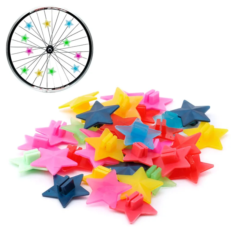 

36Pcs/Bag Cycling Plastic Wheel Spoke Colorful Star Decoration MTB Bicycle Bike