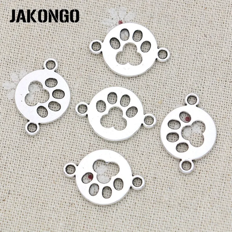 JAKONGO 10 шт. посеребренные соединители для ножек собаки в античном стиле фурнитура