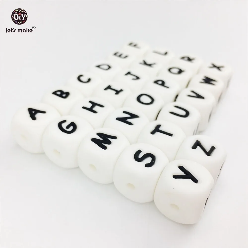 

Let's Make 500pcs Alphabet Letters Food Grade Silicone Beads DIY Teething Necklace In 26 Letters BPA Free Silicone Baby Teether