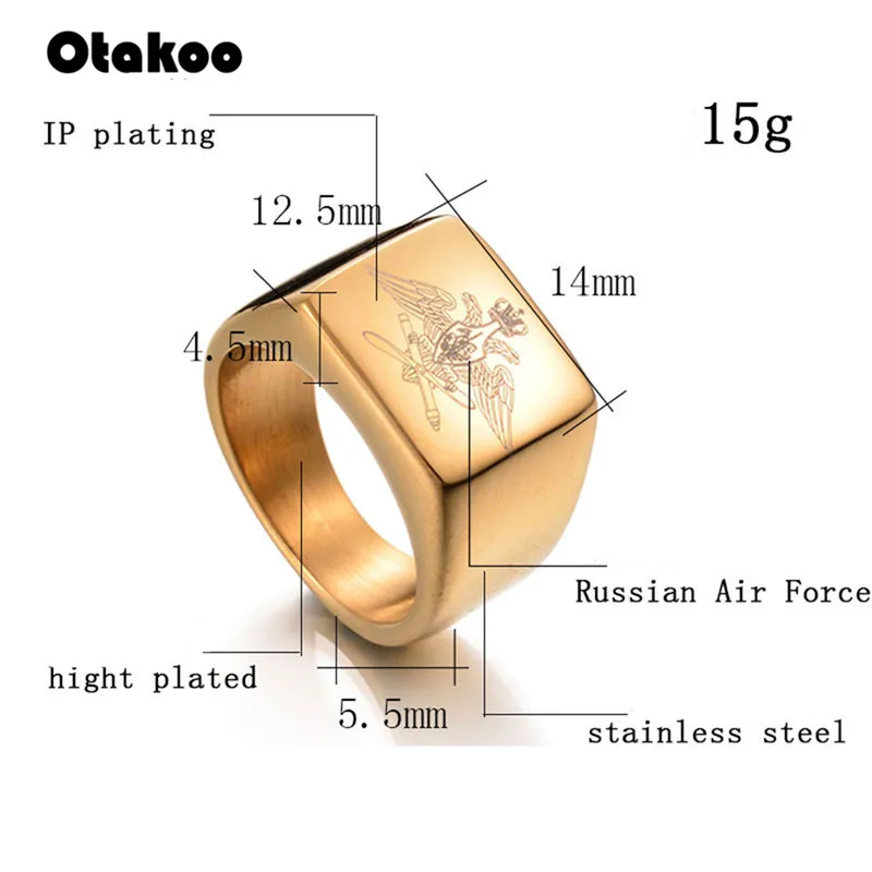 Мужское кольцо с орлом Otakoo средней длины из нержавеющей стали перстень в русском