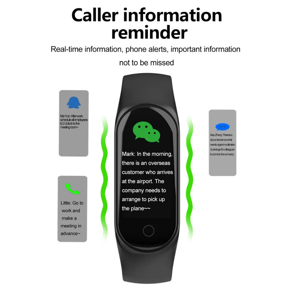 Смарт-браслет MODOSON M5 с пульсометром фитнес-трекером и тонометром для Huawei Xiaomi Samsung