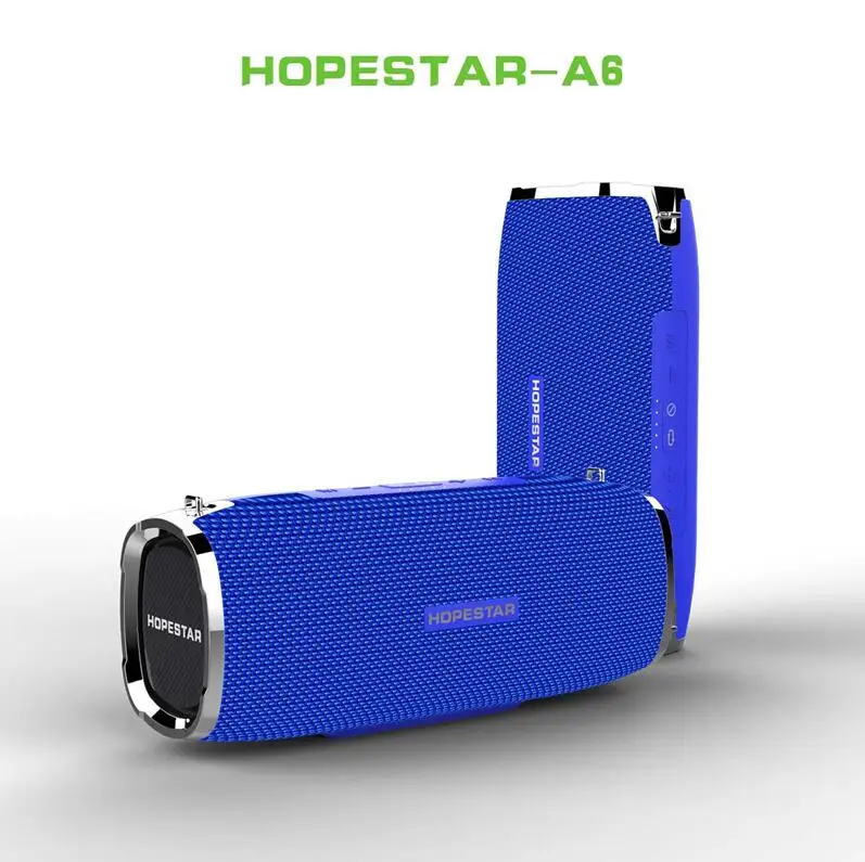 BLUE HOPESTAR A6 Bluetooth динамик Портативный беспроводной громкий динамик открытый IPX6 Водонепроницаемый большой внешний аккумулятор 3D стерео звук - Цвет: BLUE