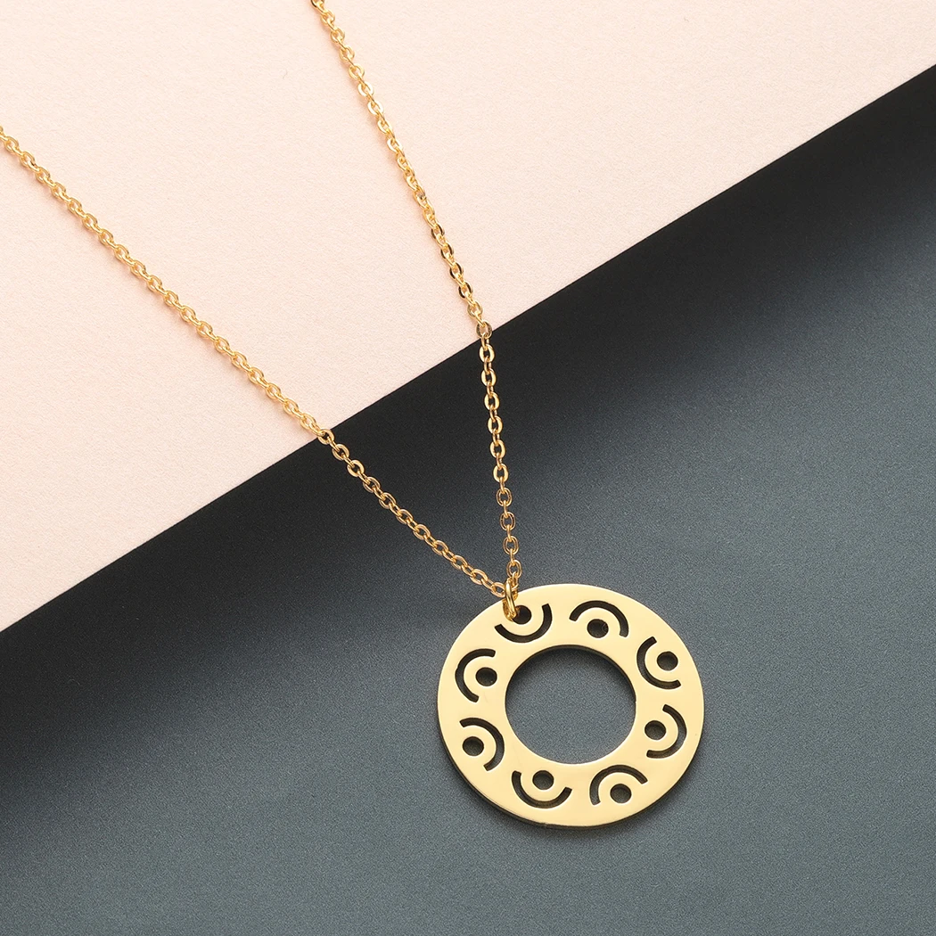 Модный чокер Cxwind из нержавеющей стали подвески в виде кармы круга геометрический