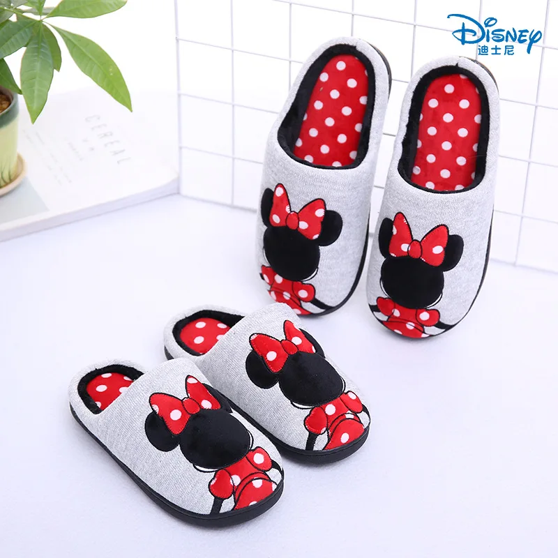 Disney/Детские хлопковые тапочки, новинка года, осенне-зимние Нескользящие бархатные теплые домашние тапочки для мальчиков и девочек, размеры 30-35