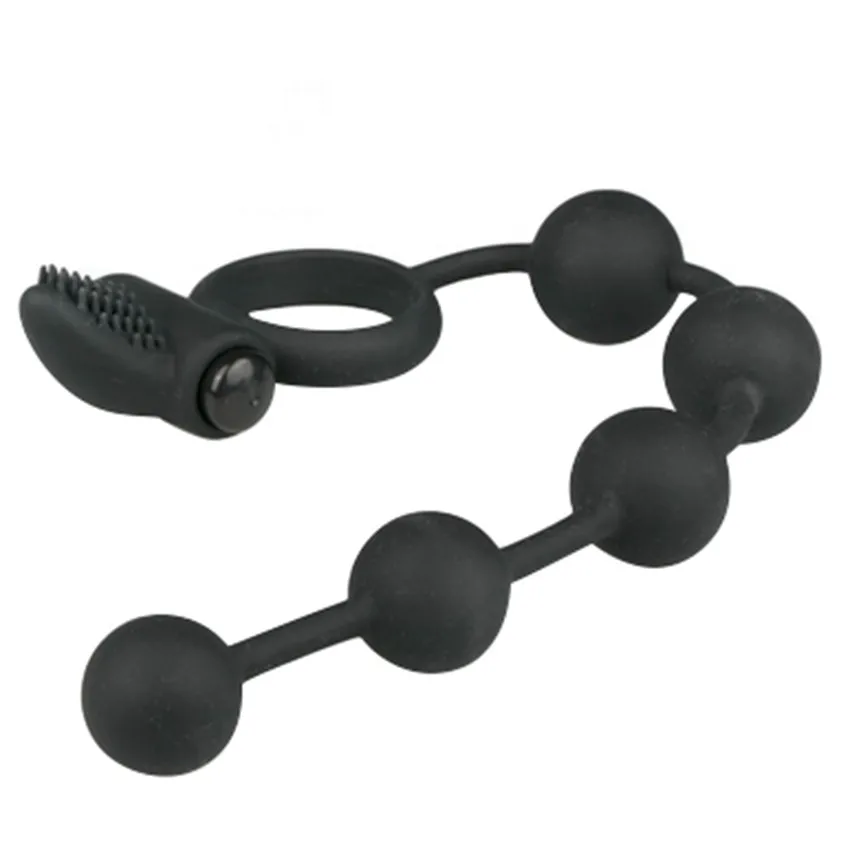 Анальная пробка Силиконовые анальные шарики массажер простаты кольцо для пениса