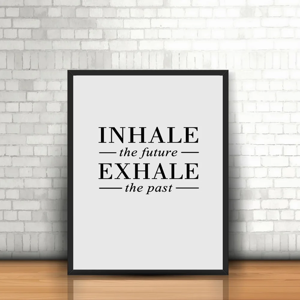 Печать на холсте в скандинавском стиле без рамки с цитатой вдохните будущее и