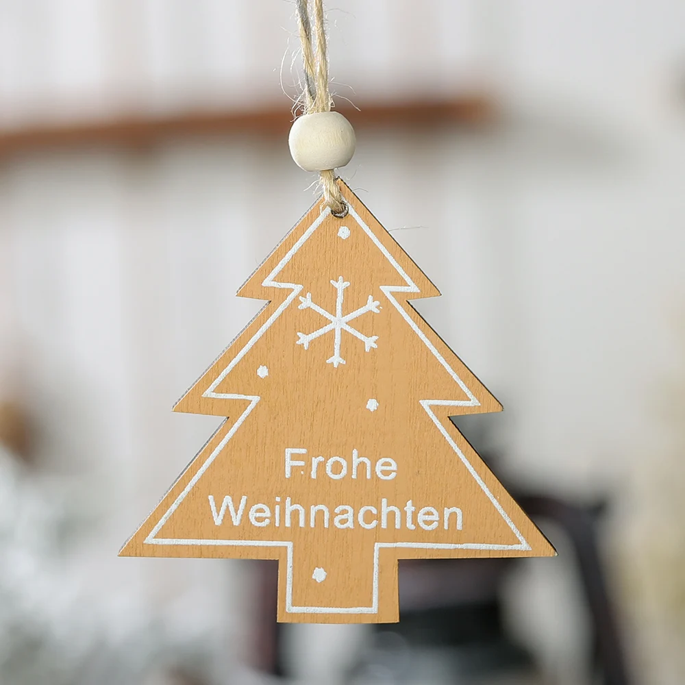 Christmas tree 1 шт. милые деревянные елочные украшения в виде лося, подвесная Подвеска для изготовления, рождественские украшения в виде Санты для дома, год - Цвет: Christmas tree
