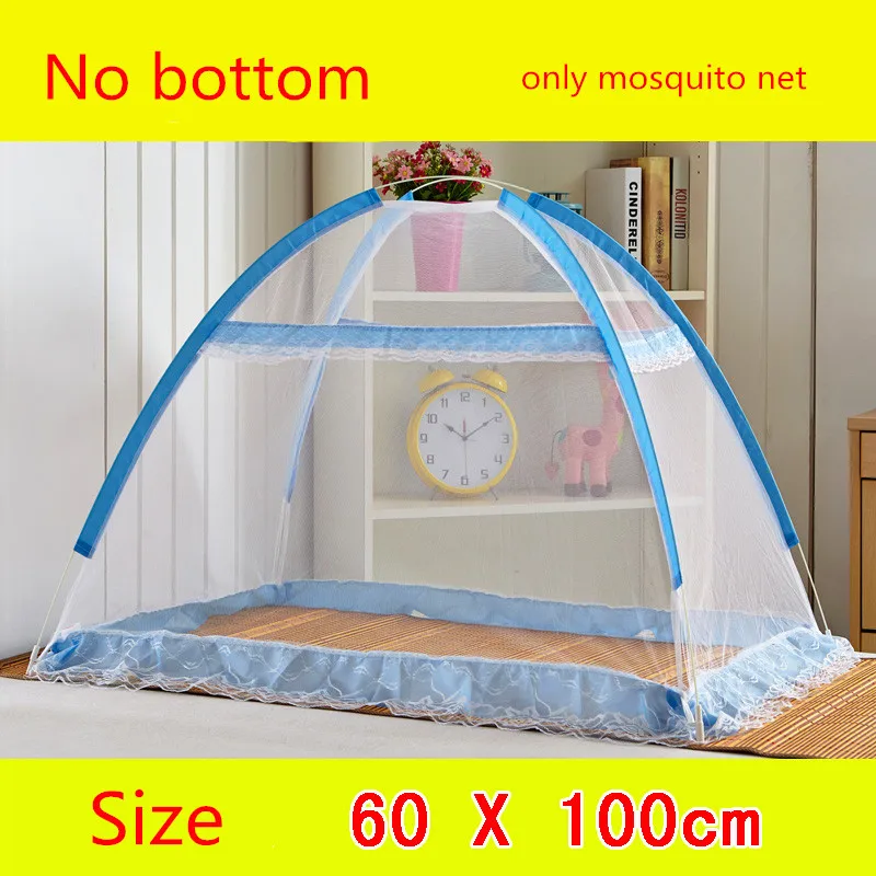 Blue 60x100cm Горячая Милая Детская кроватка сетка портативная складная Удобная детская монгольская юрта москитная сетка детская кровать противомоскитная сетка - Цвет: Blue 60x100cm