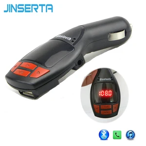 JINSERTA Bluetooth FM трансмиттер, модулятор, USB, автомобильный комплект, MP3-плеер, поддержка USB, флеш-накопитель, TF, Micro SD, 3,5 мм, AUX