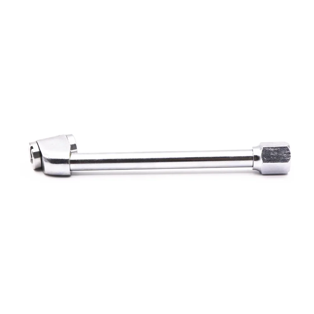 6&quot Long Dual Foot Air Chuck Tilt-Lock Angle Head 1/4&quotNPT Thread Chrome Plated Tire Inflating Brass Pin Tire/Tyre Repair Tool |