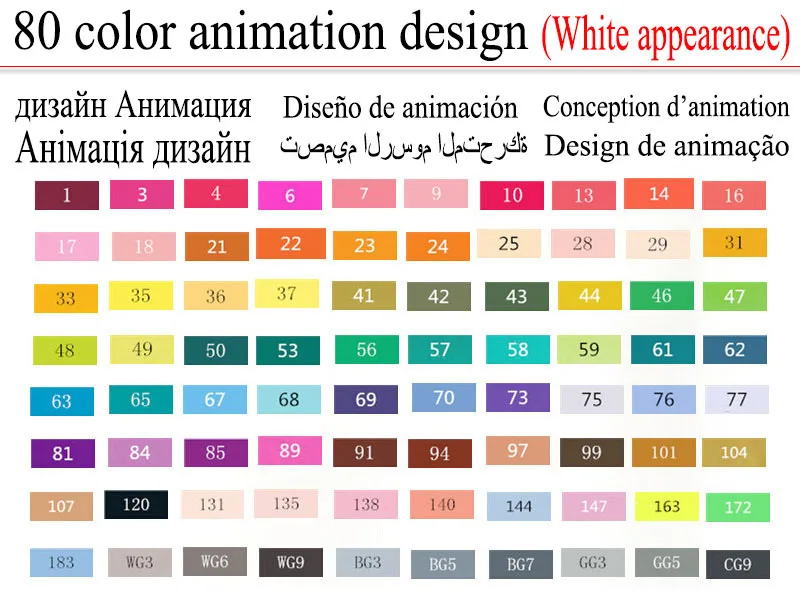 80 animation design 30/40/60/80/168 Цвета художника двойной головой спирт Маркер Набор ручек для рисования манга графическое оформление школьных рисунков, принадлежности для художественных эскизов - Цвет: 80 animation design
