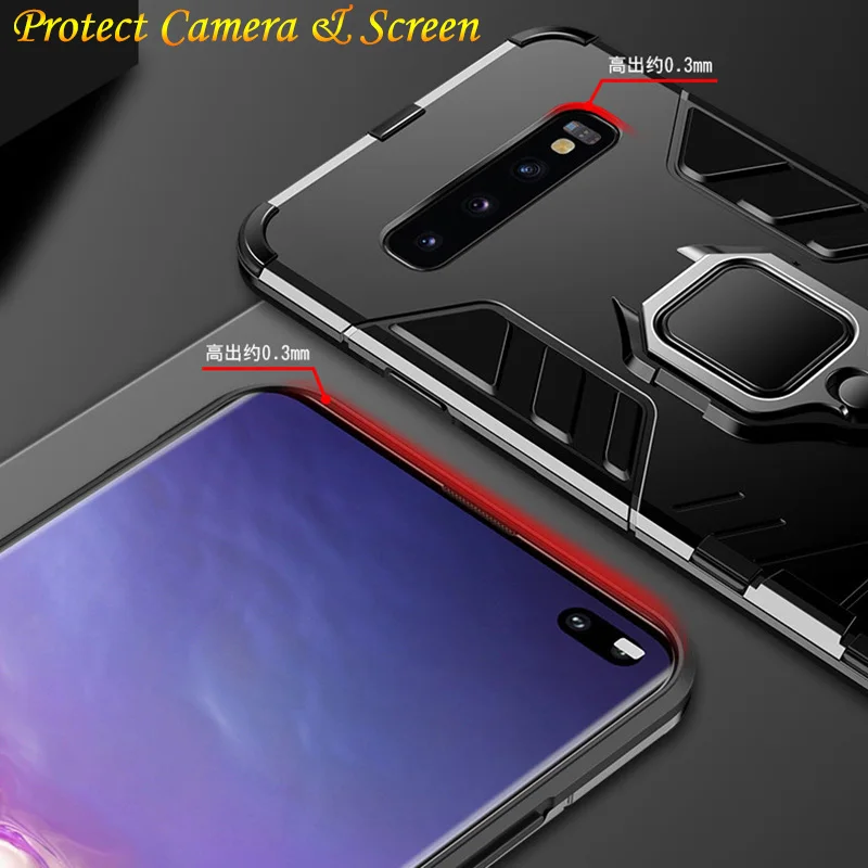 Ударопрочный чехол для Samsung Note 9 8 A30 A50 Galaxy S10 S8 S9 Plus телефона с кольцом на палец |