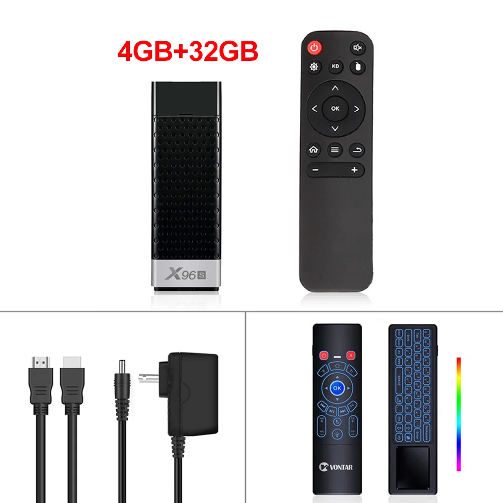 VONTAR X96S 4K tv Stick Android 9,0 4 ГБ 32 ГБ четырехъядерный процессор Amlogic S905Y2 Wifi BT 1080P H.265 4K 60pfs tv Dongle 2G 16G - Цвет: 4G32G T6 Plus