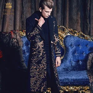 Бесплатная доставка fanzhuan Новинка 2019 модное повседневное мужское длинное приталенное теплое пальто осень зима вышивка барокко 710171