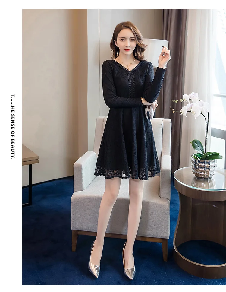 Женское зимнее флисовое платье с V-образным вырезом | Женская одежда