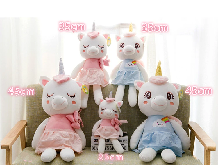 25 см/35 см/45 см милый плюшевый Kawaii Плюшевый единорог мягкие животные плюшевая