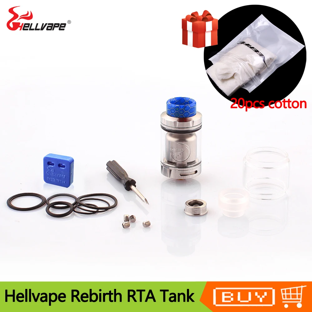 Оригинальные электронные сигареты Hellvape Rebirth RTA бак 25 мм диаметр 2 мл/5 мл 510 нить