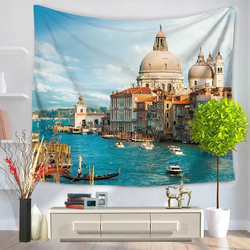 Настенный гобелен с индийскими морскими мандалами настенный пальмами пляжный