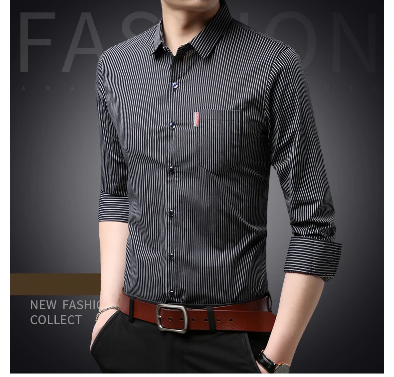 Fashion Brand Designer Shirt Men Striped Top Grade Slim Fit Streetwear Long Sleeve Workout Japanese Casual Men Clothes