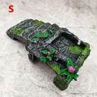 Украшение для аквариума из смолы, черепаха, балкон, искусство для скалолазания, с отверстием для отверстия, украшение для аквариума