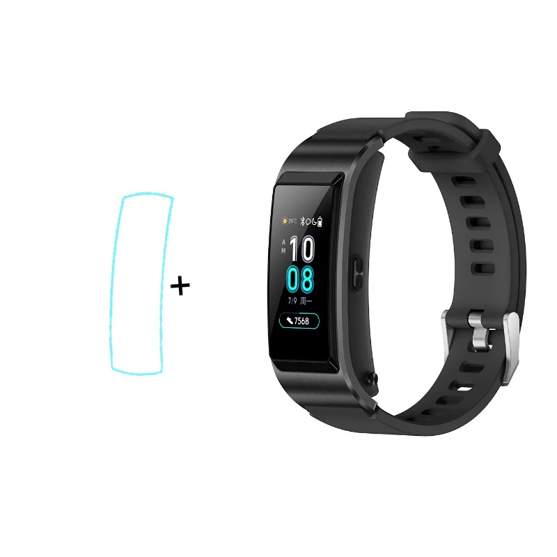 black add film huawei TalkBand B5 Talk Band Bluetooth Смарт-браслет носимые спортивные Напульсники сенсорный AMOLED экран вызова наушники группа - Цвет: black add film