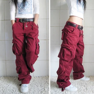 khaki cargo pants women Dance hiphop 