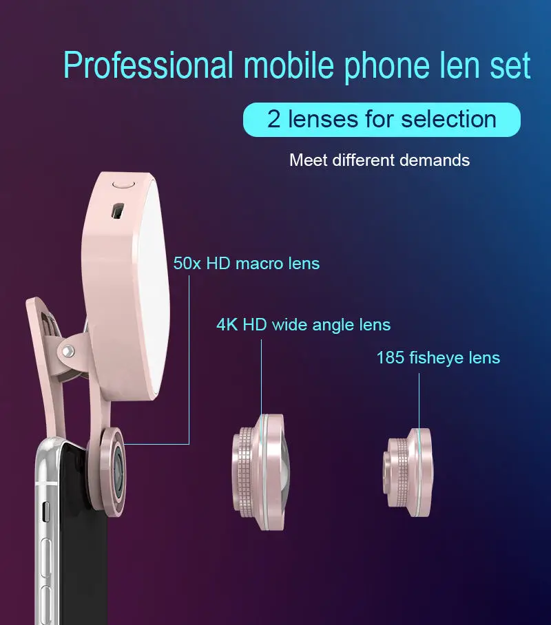 Универсальный светодиодный кольцевой светильник для мобильного телефона с HD 4 K