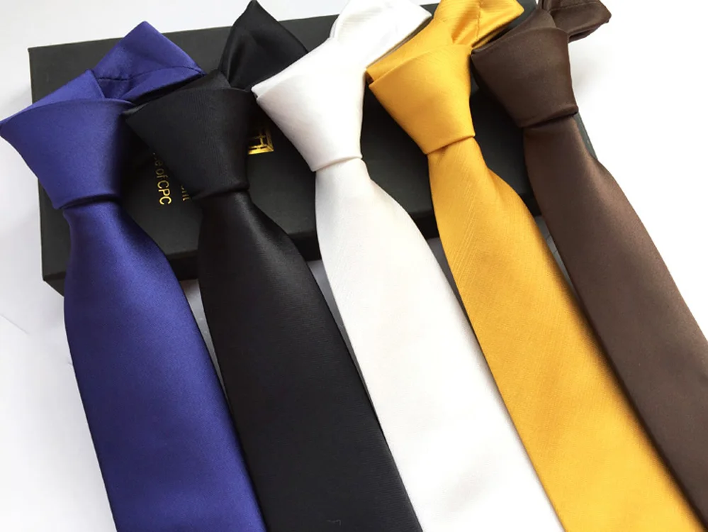 

6cm Fashion Skinny Ties Men Solid Necktie High Quality Woven Gravatas Wholesale