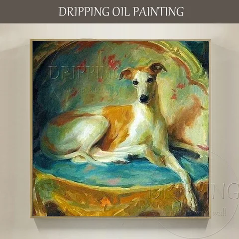 Новое поступление, ручная роспись, высокое качество, картина маслом «Greyhound» на холсте, картина с изображением красивой собаки, картина «Greyhound» для гостиной