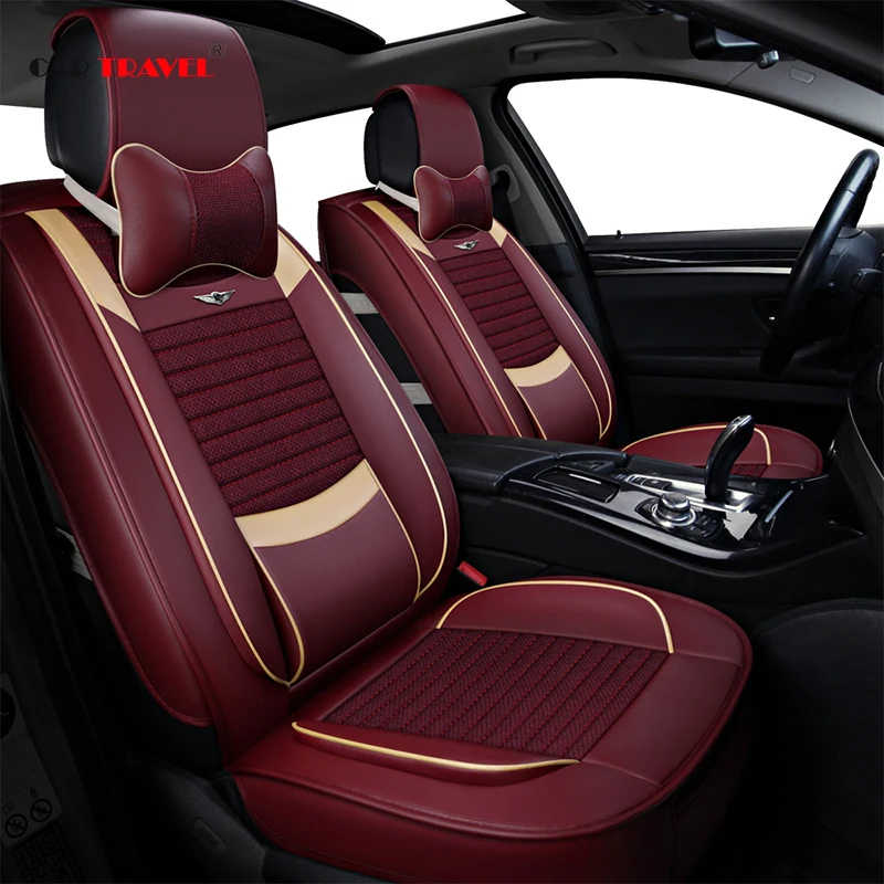 Подушка для автомобильного сиденья для fiat punto fiat 500 Stilo, Panda сопротивление pu кожа передние и задние полностью автомобильные чехлы для сидений четыре сезона