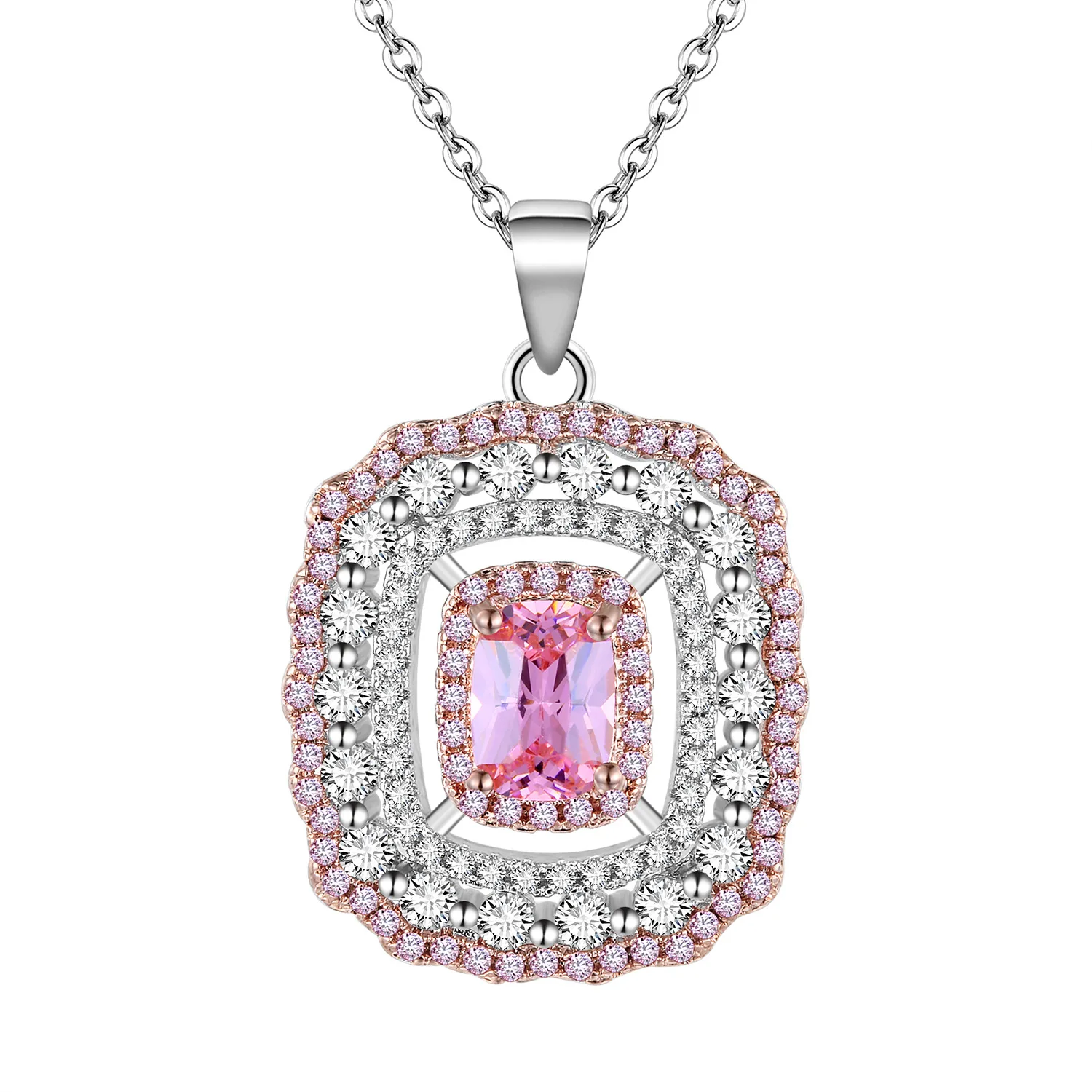 Комплект из серебра 925 пробы с розовым Sapphire романтичные Ювелирные наборы