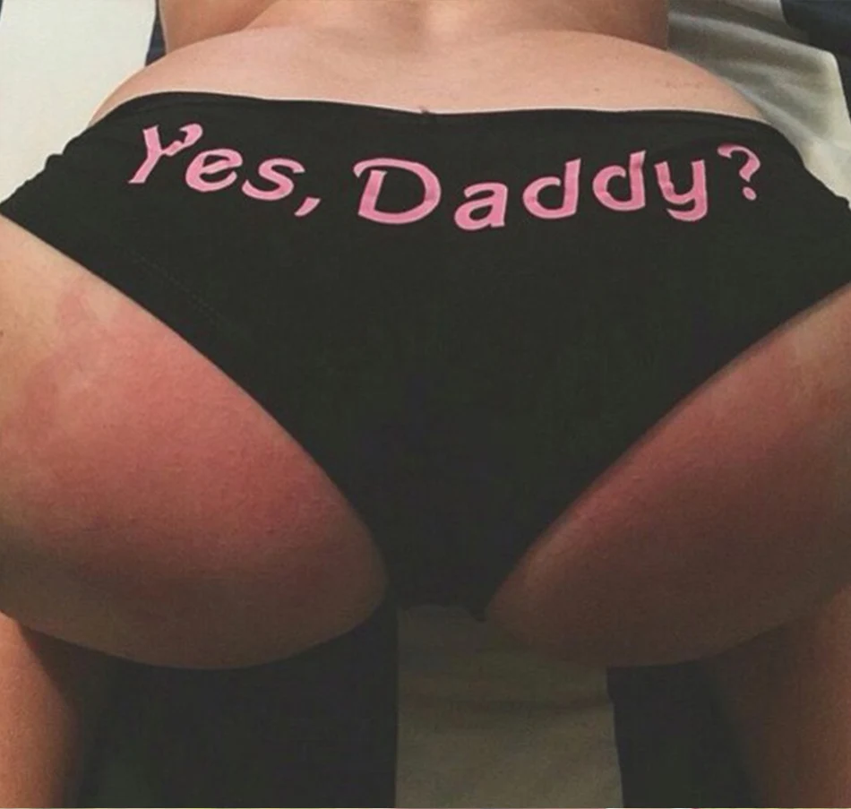 DOMI Yes Daddy с буквенным принтом женские трусики Смешные стринги Нижнее белье Трусики T стринги трусики нижнее белье женские трусы