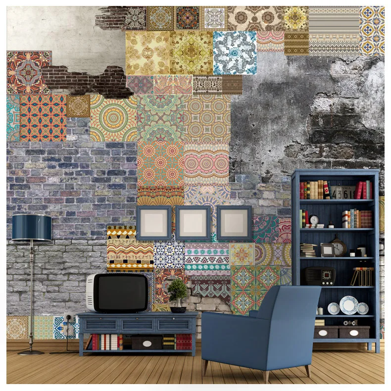 Художественный плакат Tuya с американским винтажным узором и коллажем Настенные