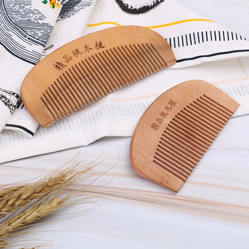 Натуральная расческа из персикового дерева S/ L Антистатический массаж головы