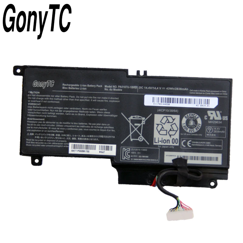 GONYTC PA5107U PA5107U-1BRS Батарея для Toshiba Satellite L45 L45D L50 S55 P55 L55 L55T P50 P50-A P55 S55-A-5275