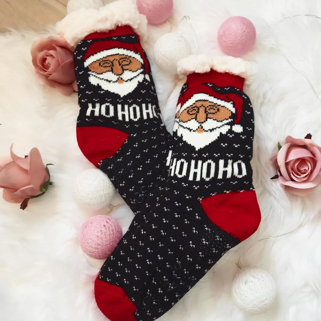 Рождественские Зимние теплые хлопковые удобные мягкие носки с изображением снеговика, медведя, Санта-Клауса Рождественский северный олень, подарок для домашнего декора